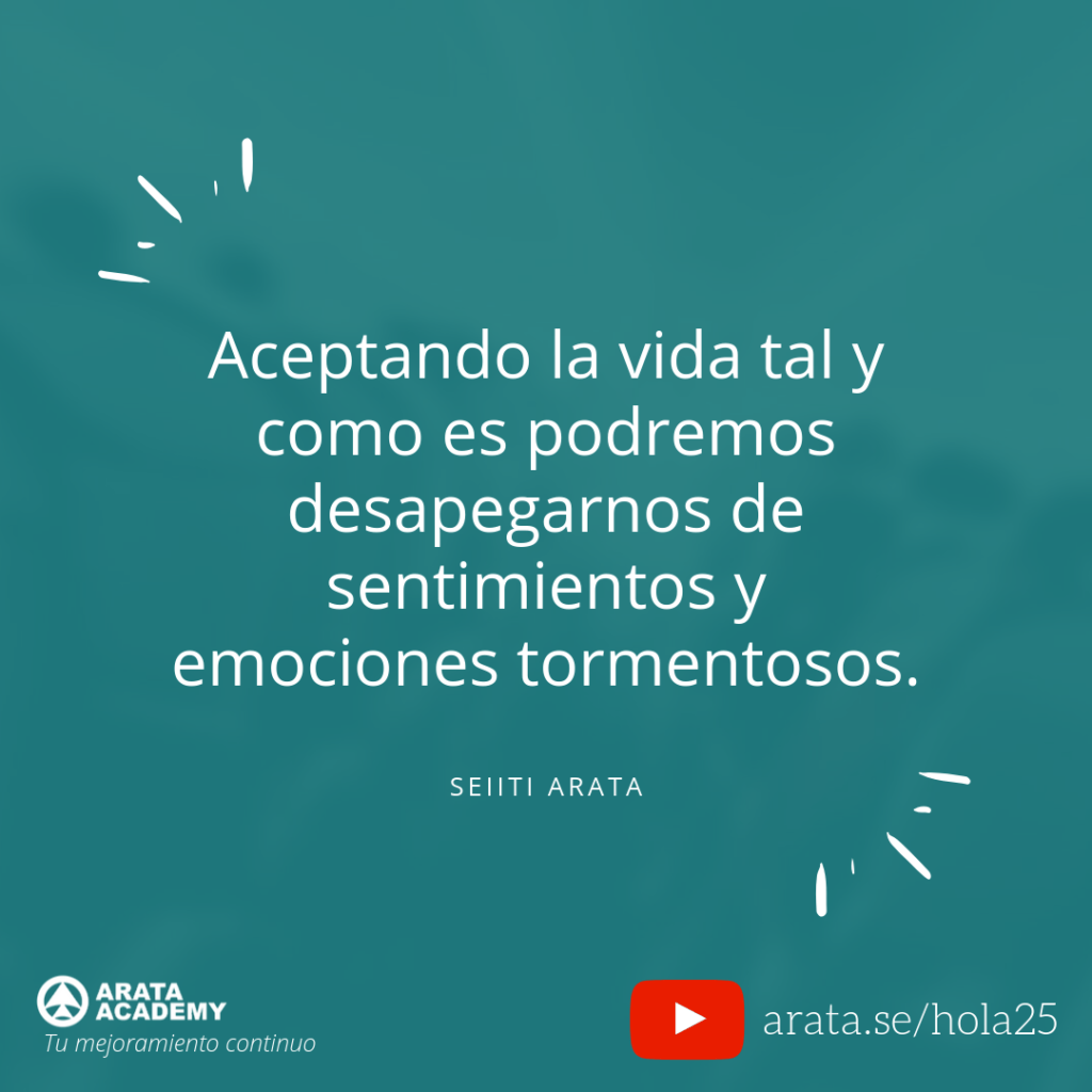 Aceptando la vida tal y como es podremos desapegarnos de sentimientos y emociones tormentosos. (25) - Seiiti Arata, Arata Academy